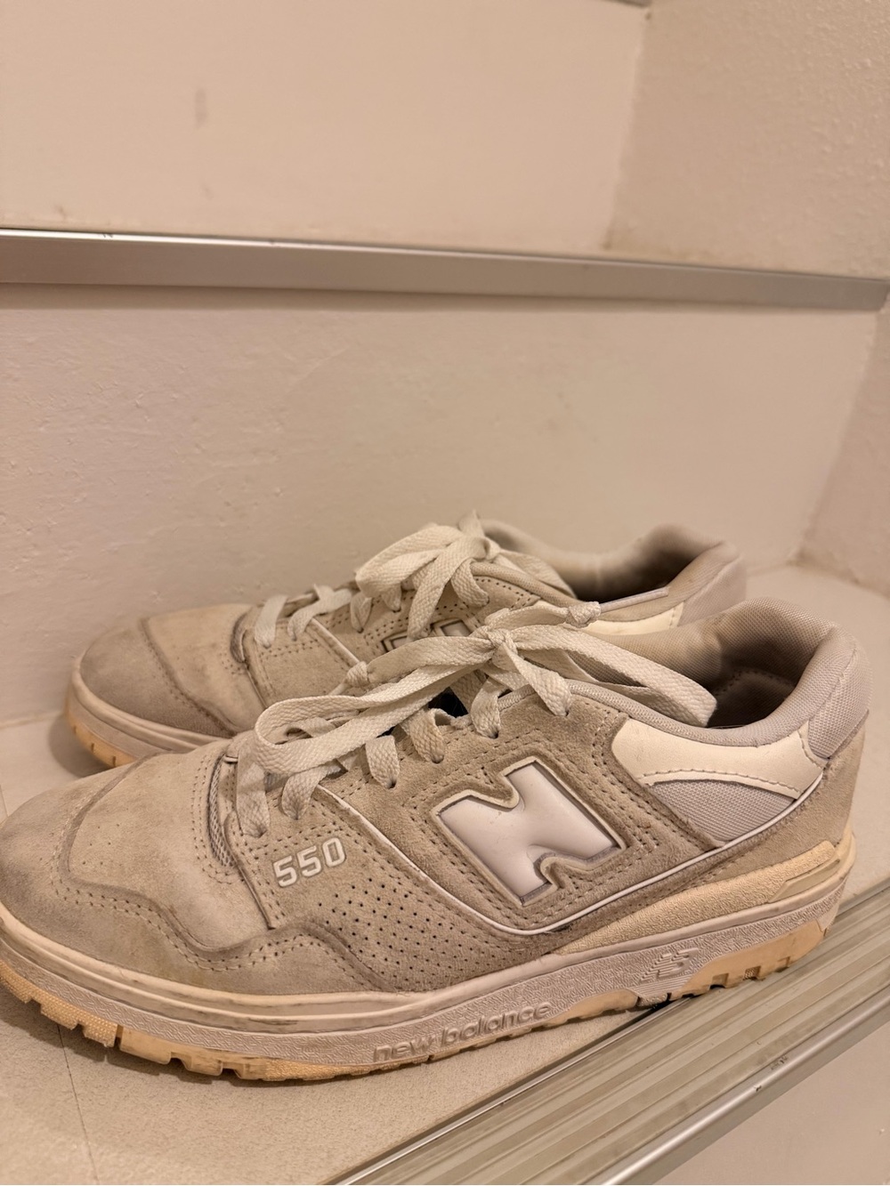 New Balance 550 Men's Sneakers in Light Beige and White